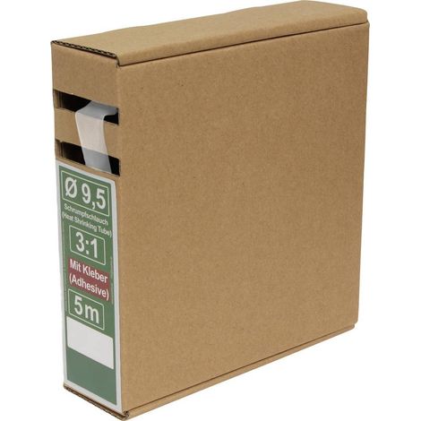 Quadrios 25CA502 Termoretraibile con colla Trasparente 9.5 mm 3.2 mm Restringimento:3:1 5 m