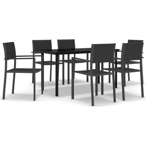Maison Exclusive - 7-tlg. Garten-Essgruppe Schwarz (1/5)