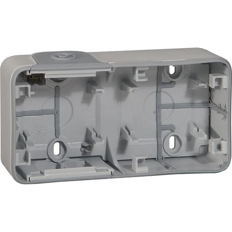 BOÎTIER À EMBOUTS 2 POSTES HORIZONTAL PLEXO LEGRAND 0 696 72 GRIS
