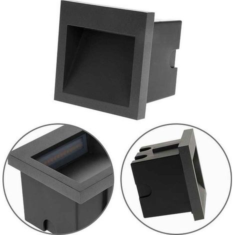 apparecchio da incasso a parete mustang ip54 1x3w led 105lm 3000k l.9xw.1xh.9cm antracite