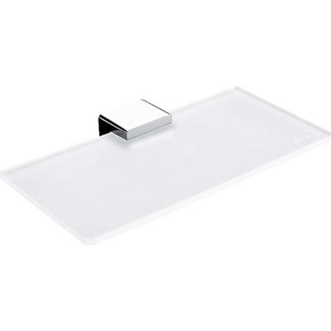 Nimco Kibo - Mensola, lunghezza 20 cm, vetro opaco/cromo Ki 14091B-1U-20-26