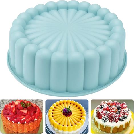 Moule à gâteau rond en silicone antiadhésif 8 pouces, cuisson pour gâteaux, tartes, quiches et pâtisserie maison (1/5)