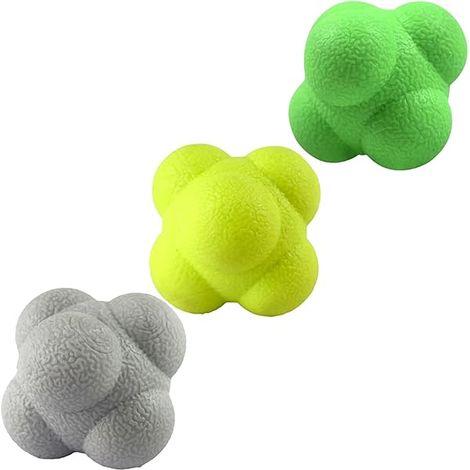 Ballon De Réaction - 7,2 Cm - En Caoutchouc Haute Densité - Pour Entraînement Coordination Œil-Main - Usage Sportif Intérieur/Extérieur - Lot De 3 (1/3)