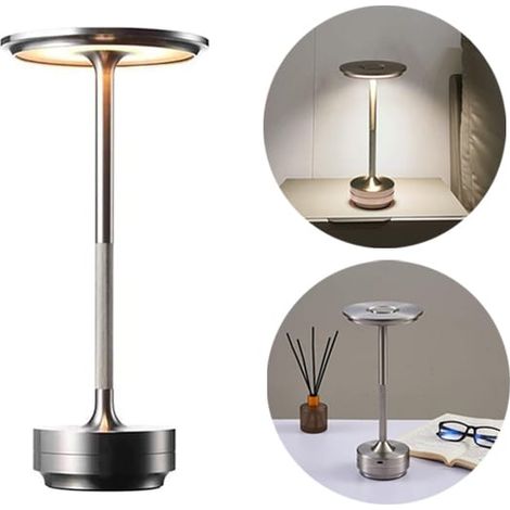 Lampe de table tactile rechargeable par USB, veilleuse LED pour décoration de restaurant, éclairage tricolore, lampe de table à gradation continue