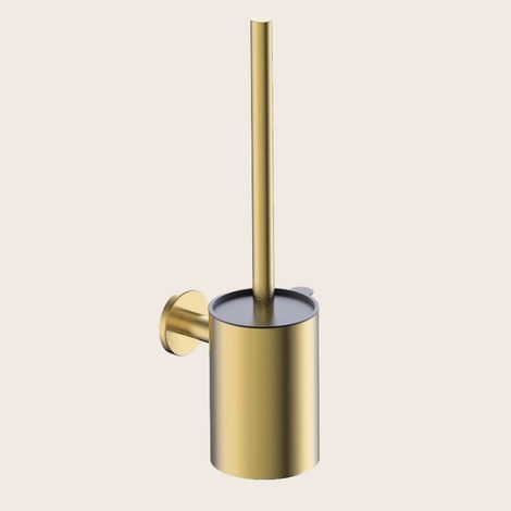 Exagonshop Portascopino wc a muro oro spazzolato Minimal