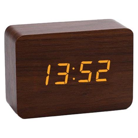 BelleRise - Réveil en bois – Réveil numérique avec double alarme, fonction snooze, réglage de la luminosité et du volume (1/5)
