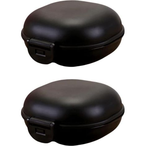 Set of 2 portable soap dishes with lids, travel soap holder, soap case for camping, gym, travel (1/4)