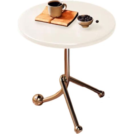 Petite table d’appoint ronde haute, table de chevet moderne avec support élégant pour salon, chambre, plantes et décoration intérieure ou extérieure, noire (1/5)
