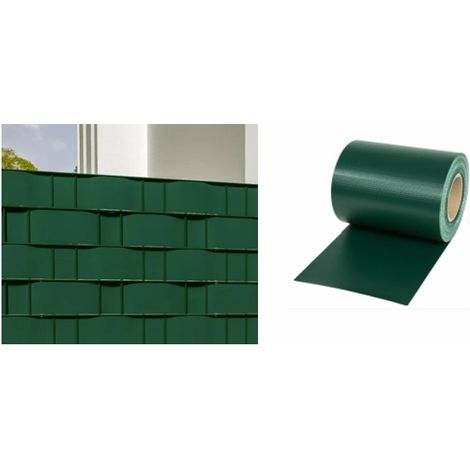 frangivista con clip finecorsa essenza in poliestere verde scuro 350x19 cm