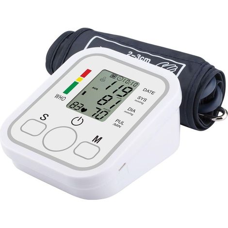 Tensiomètre électronique - Mesure de la pression artérielle et du pouls avec double mémoire (2 x 99 mesures), brassard ajustable de 22 à 32 cm, grand écran LCD, autodiagnostic - Utilisation à domicile (1/5)