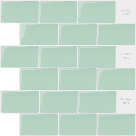 Papier peint autocollant, vert, 30,530,5 cm, 1 feuille, sticker mural simple pour la maison, fond TV, mur 3D autocollant. (1/5)