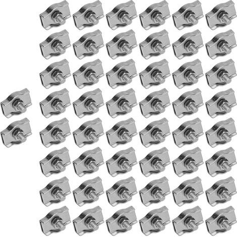 Simplex-Drahtseilklemmen, Edelstahl-Kabelklemme, Einhand-Halterung, einzigartige Verriegelungsvorrichtung, 50 Stück M2 (1/5)