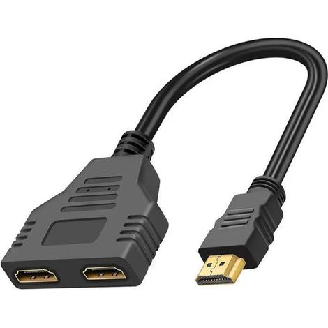 Hdmi Splitter Adaptateur Cable Hdmi Splitter 1 In 2 Out Hdmi Male thsinde (1/5)