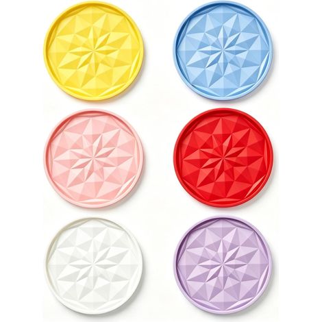 Lot de 6 Dessous de Verre en Silicone Antidérapants,sous Verre Epais pour Boissons Chaudes et Froides,Tapis de Protection pour Table,Décoration Élégante pour Café,pour Pots à Yaourt (1/5)