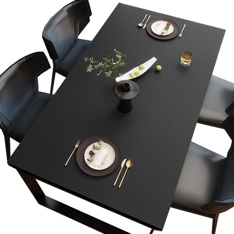 Non-Slip Leather Tablecloth Placemat Table Protector Wipe Clean Black 60 x 120 cm (1/5)