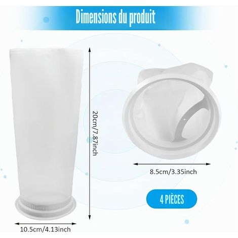 Nylon IBC Filter Water Treatment  IBC Reusable Mesh Cover Filters, 200 Mesh Washable Nylon Rainwater Filter (1/4)