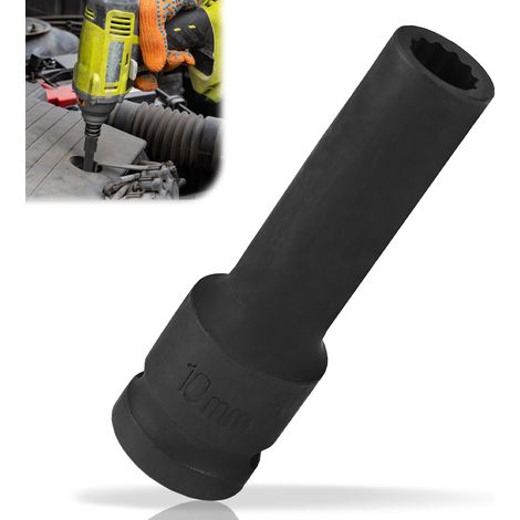 Visseuse à percussion à plusieurs dents de 10 mm - 12 pans - 12,5 mm (1/2") - CR-MO pour un retrait facile des écrous d'essieu (10mm) (1/5)