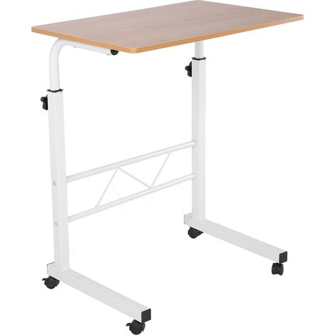 Höhenverstellbarer Laptoptisch, Stehpult, fahrbarer Beistelltisch, Tablett, gelb (1/5)