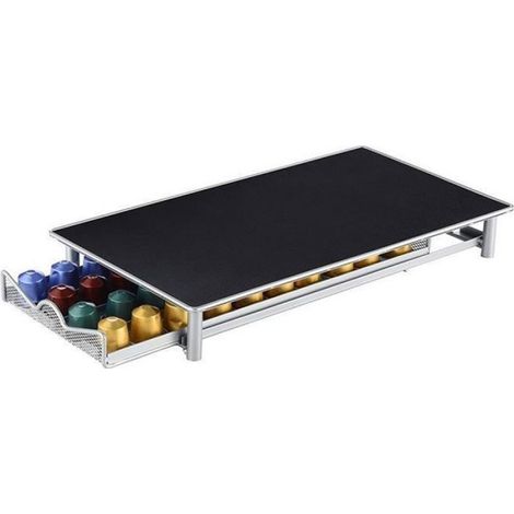 1 Support capsule café, 40 capsules empilables, surface antidérapante, tapis caoutchouc, pour machine Nespresso (1/2)
