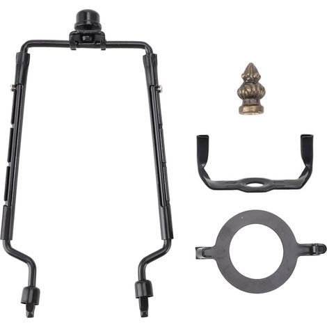 Ortviai Support de Abat-jour en Fer Réglable pour Douille E26 et Tige Standard – Kit Complet avec Adaptateurs
