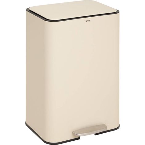 Cubo de basura rectangular con pedal delta de 50 litros, color arcilla - 5five (1/5)