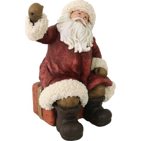 Pupazzo Babbo Natale in Resina rosso cm 24,5x20,5xh32,5