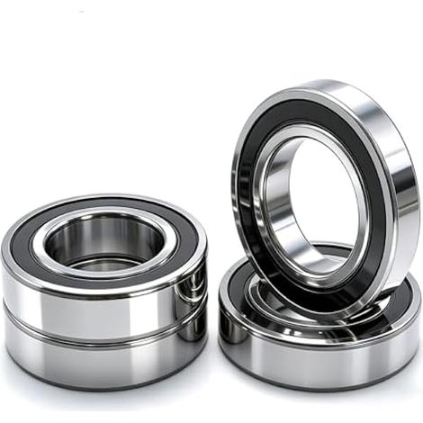 Lot de 4 roulements à billes 6007-2RS - 35 x 62 x 14 mm - En acier à roulement rainuré - Convient pour les installations industrielles, les machines agricoles, les outils de jardin, etc (1/5)
