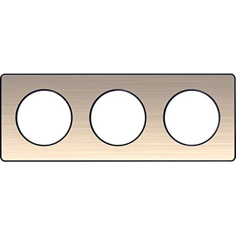 Schneider Electric – Plaque Schneider Odace Touch bronze brossé – 3 postes horizontaux/verticaux 71mm – Finition anthracite – IK04 IP21 D