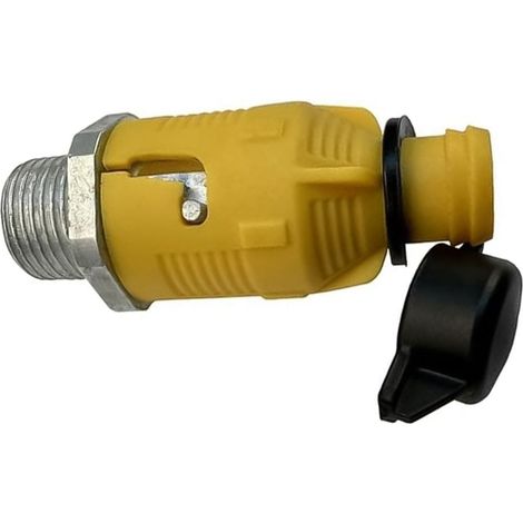 Ölablassventil aus Zinklegierung + 3/8"-PC - Schnellablassventil für Gartentraktor, Traktor, Rasenmäher