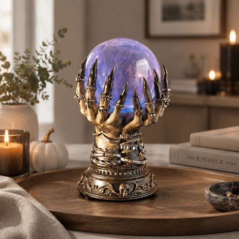 Boule de cristal céleste en verre sensible au toucher – Effet plasma coloré interactif – Décoration Halloween magique (1/5)