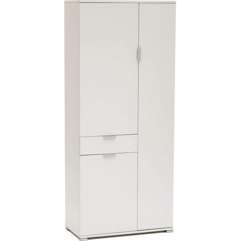ARMADIO CON 3 ANTE E 1 CASSETTO BIANCO 75 X 38 X H174 CM (1/5)