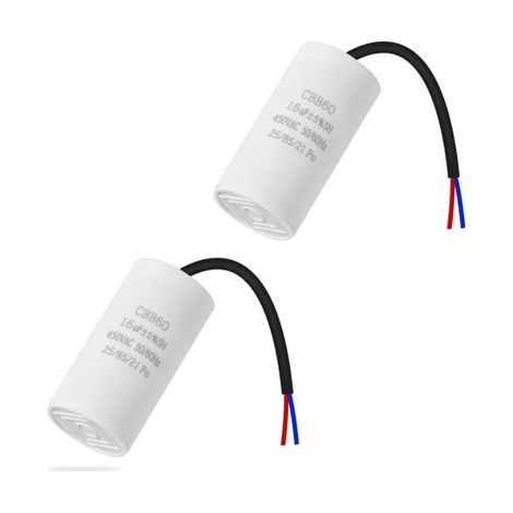 Condensateur CBB60 - 16 µF - 450 V AC - 50/60 Hz - Pour Moteur Monophasé - Avec Fils - Lot de 1 (1/5)