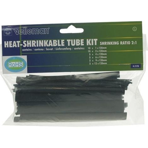 Lot de gaines thermoretractables - 40pcs-noir