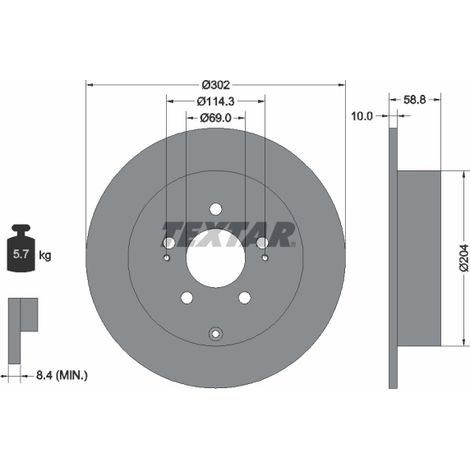 Lot de 2 Disques de frein Textar 92148403 MITSUBISHI 4615A051 4615A112 MR569681