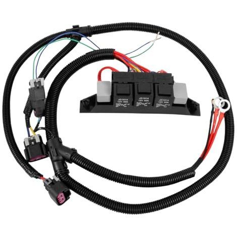 674-00923 Kit de faisceau de câblage de contrôle de ventilateur électrique à double vitesse compatible avec Silverado Avalanche Suburban Tahoe Sierra Yukon Harnais de ventilateur électrique autonome (1/5)