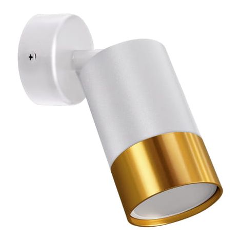 Wandleuchte weiß und gold, beweglicher Spot, Posaune, GU10, 35 W, IP20, Ideus 04130