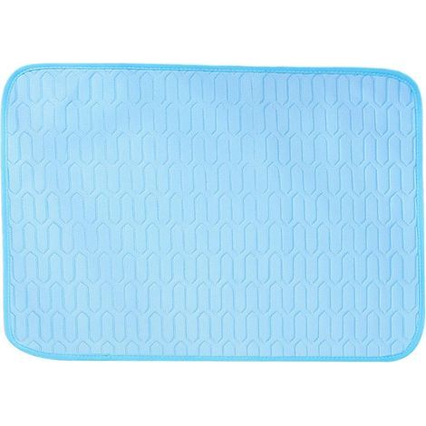 Tragbare Kühlmatte für Hunde aus Eisseide, 100 x 75 cm, praktisch, kompakt, robust, weich, geeignet für Wohnzimmer, Schlafzimmer, Terrasse, Garten, Arbeitsplatz, ältere Katzen (1/5)