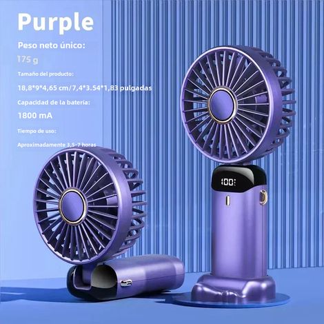 Mini ventilateur de jeu portable USB (violet) avec station de charge (1/5)