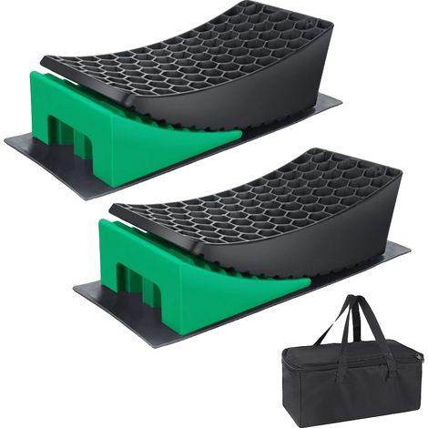 Rampe di livellamento per camper, struttura robusta, superficie antiscivolo, colore verde (1/2)