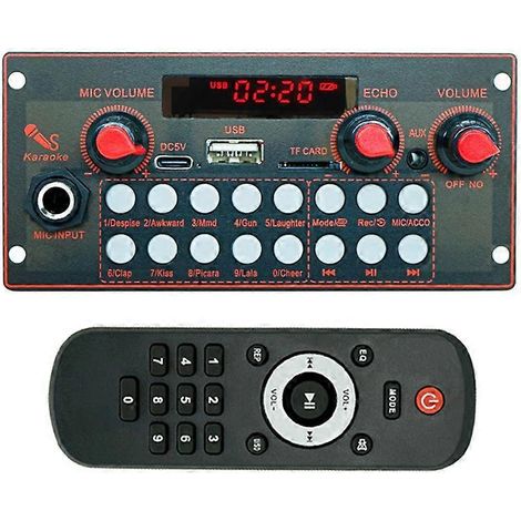MP3-Decoderplatine, 2x10W-Verstärker (20W), 5V-Audioplayer, DIY-MP3-Player, FM-Autoradiomodul, TF-Kartensteckplatz, USB-Anschluss, Mikrofon, Aufnahmefunktion, Bluetooth 5.3 A (1/5)