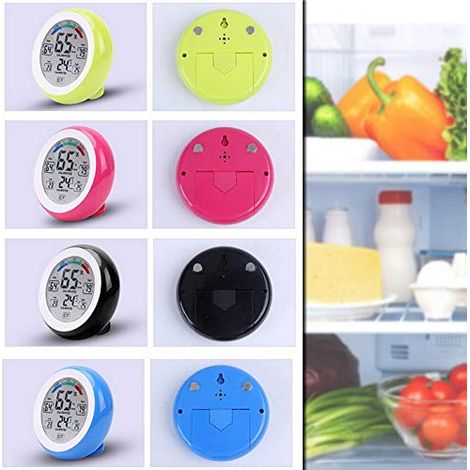 Thermomètre-hygromètre intérieur/extérieur, appareil électronique sans fil avec écran tactile, pour la maison, la chambre, le bureau et la salle de bain, bleu. (1/2)