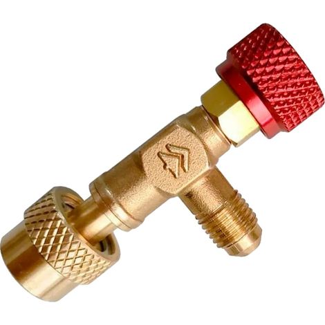 Vanne de service, laiton de haute qualité, longueur de 10 cm x diamètre de 3 cm, compatible avec R-290 et R-32, pression maximale : 300 PSI, approuvé CE