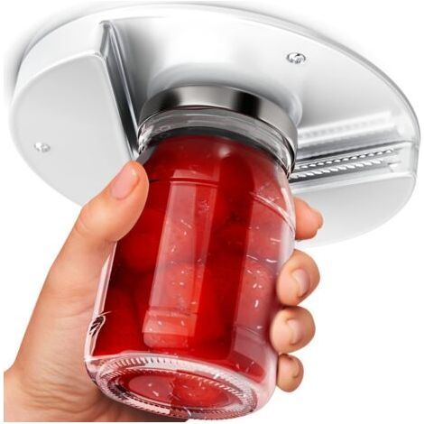 Ouvre-bouchon rotatif, ouvre-pot sous L'armoire, ouvre-bouteille Ouvre-boîte sous le comptoir, ouvre-pot en acier inoxydable pour les personnes âgées et les mains faibles ou les mains arthritiques (1/5)