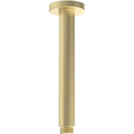 Signature Reflex Round Ceiling Mounted Shower Arm 180mm Length - Brushed Brass (1/2)