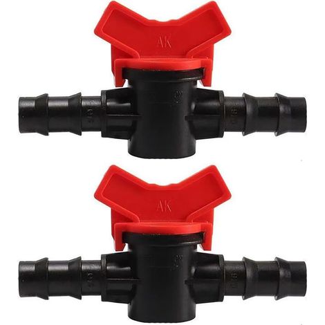 2 Pièces Vanne à Bille 12 mm en POM Robinet d'Arrêt pour Contrôle de Débit et Irrigation Goutte à Goutte (1/5)