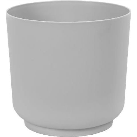 Pot de fleurs en plastique 13 x 12,5 cm, finition platine mate