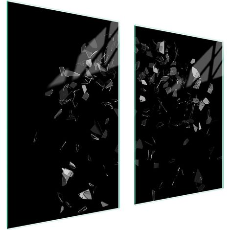 Assiette de protection en verre pour la cuisine 65x52 noire (1/5)