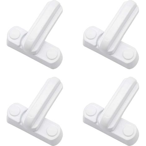 4pcs Sash Jammer Window Lock White Metal Security Latch Door Home Security Replacement for Various Doors and Windows and Home Security UPVC/PVC