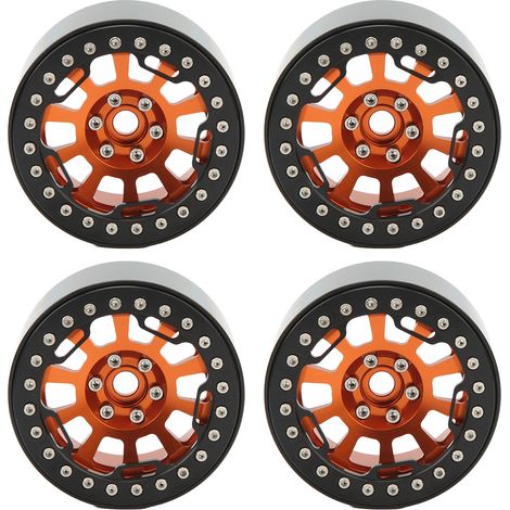 Stück 2,2 Zoll Universal-Aluminiumlegierungsfelgen für 1/10 RC-Crawler-Simulationsmodelle, orange (1/5)