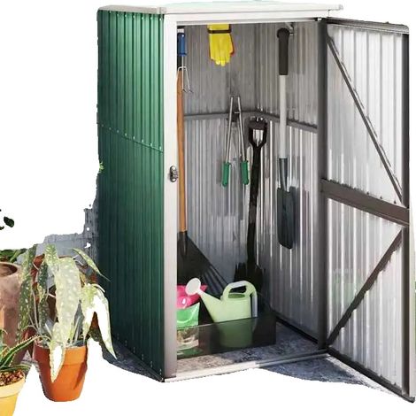 Abri de jardin, acier galvanisé, design étanche, Vert (1/2)